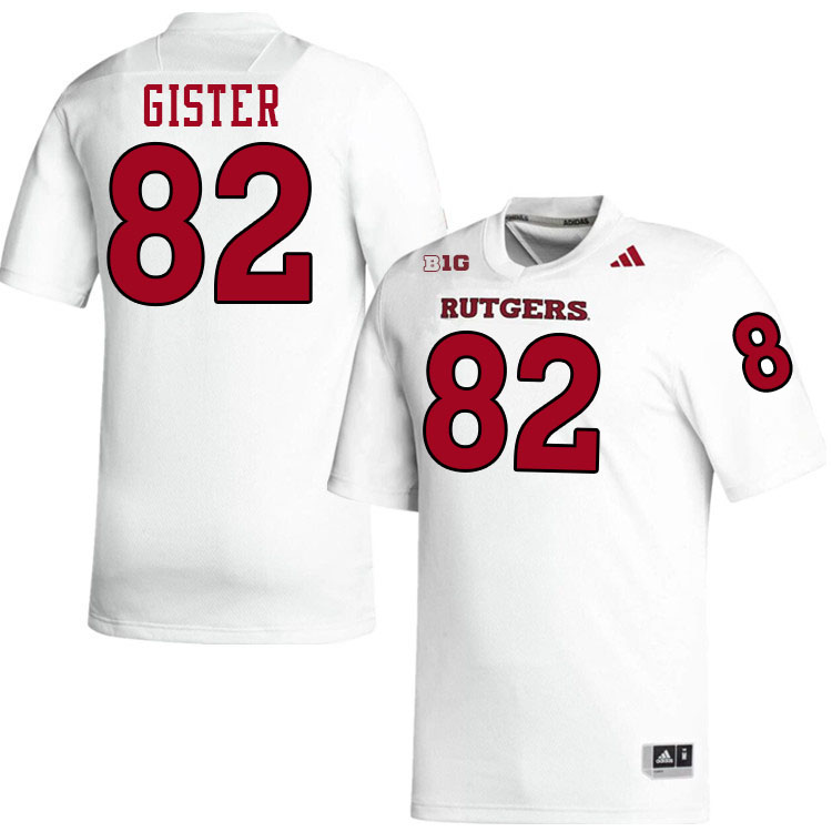 Rutgers Scarlet Knights #82 Jackson Gister College Football Jerseys Stitched-White